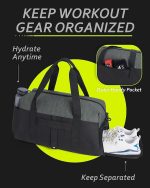 Gym Bags for Men, BAGSMART Foldable Sports Duffle Bag, Lightweight Weekender Duffel Bag With Shoe Compartment, Water Resistant Workout Duffle Sports Bag for Travel Fitness Swimming Yoga, Grey - Image 5